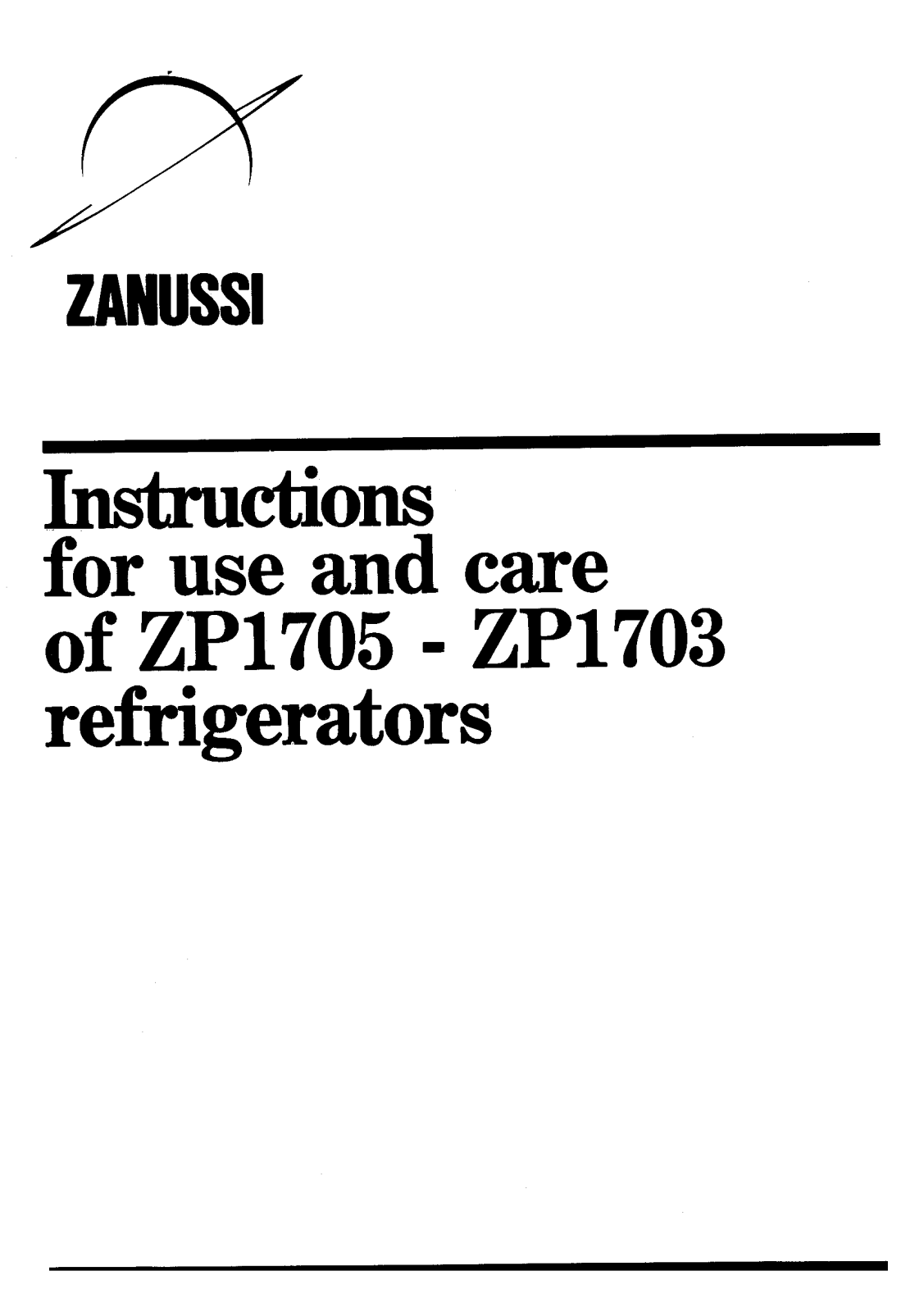Zanussi ZP1703, ZP1705 User Manual