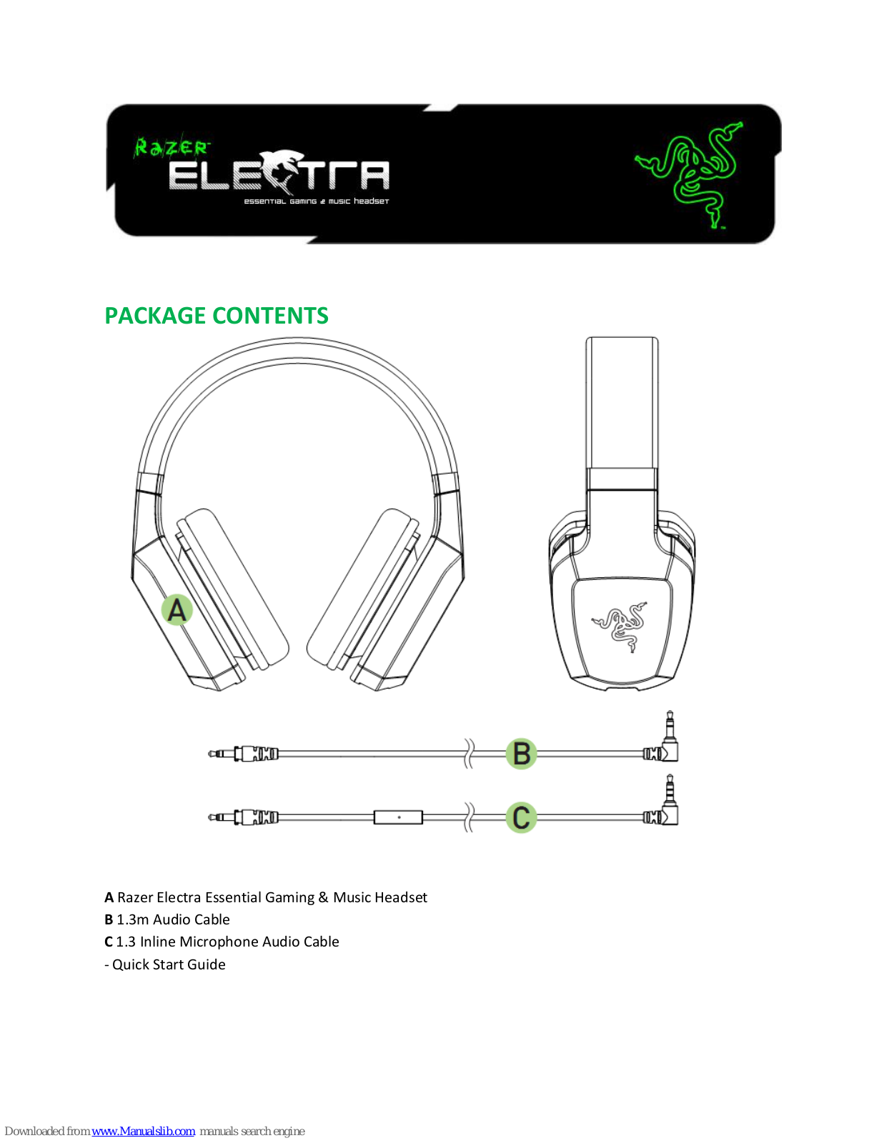 Razer ELECT??, Electra Quick Start Manual