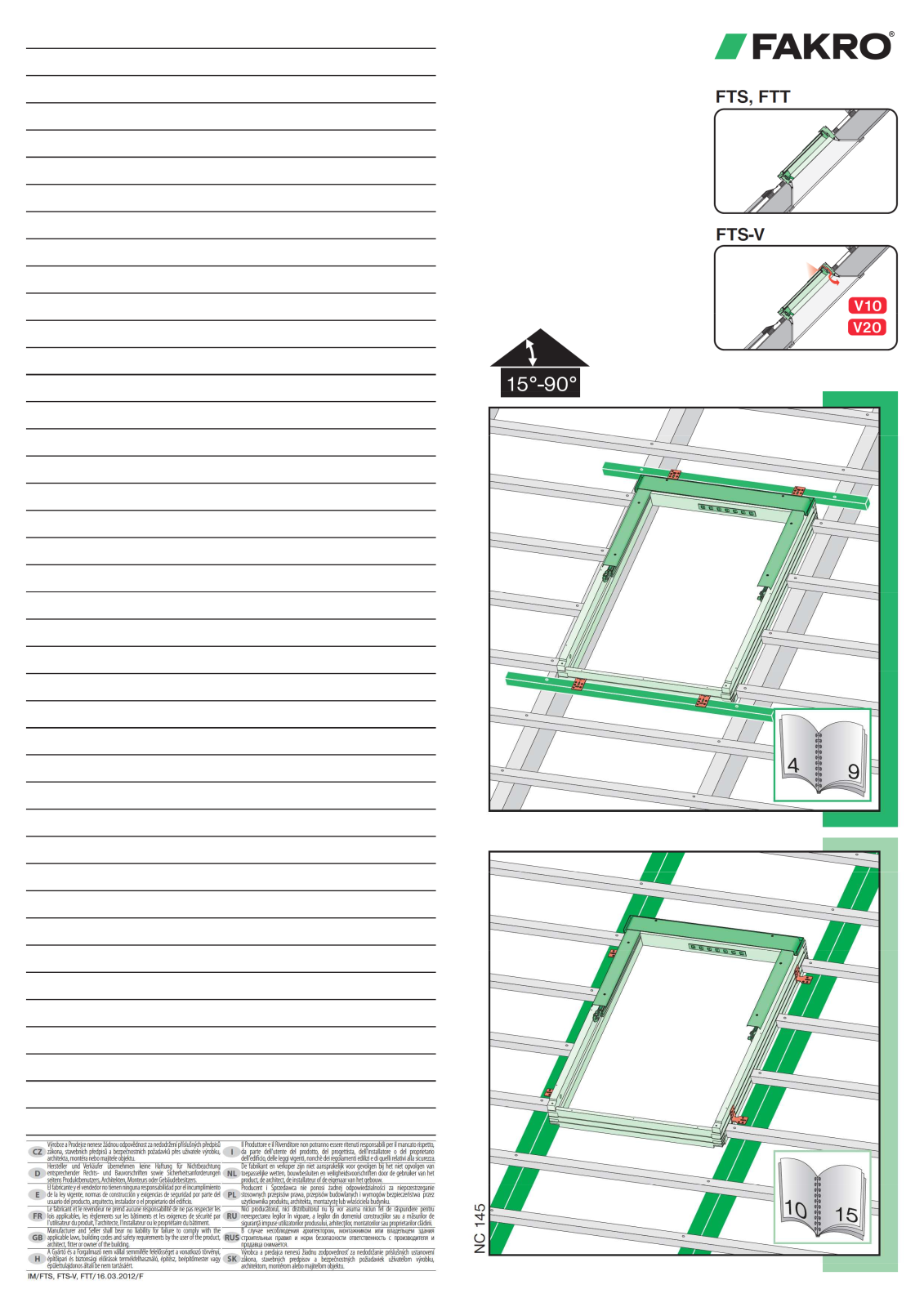 Fakro FTT, FTS-V, FTS User Manual