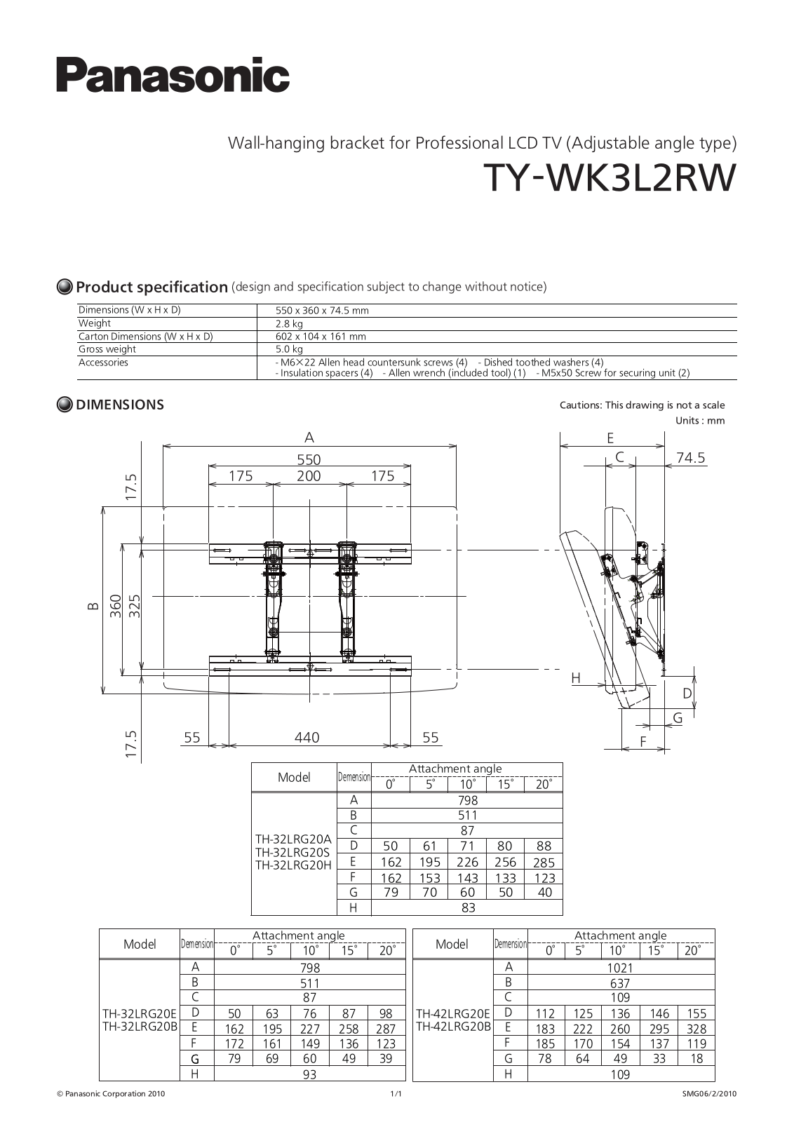 Panasonic TY-WK3L2RW User Manual