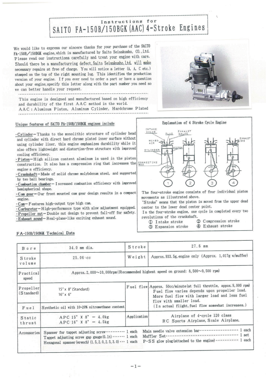 Saito FA-150B User Manual