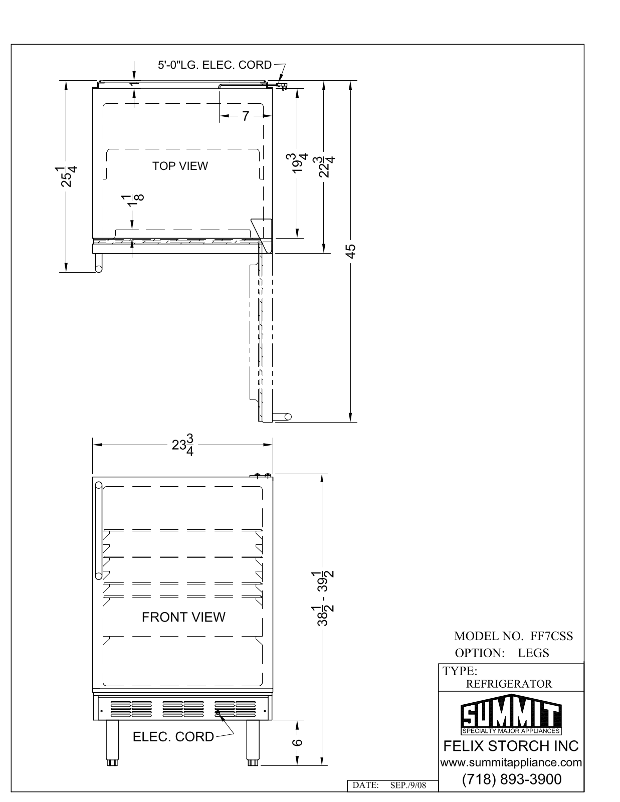 AccuCold FF7CSS User Manual