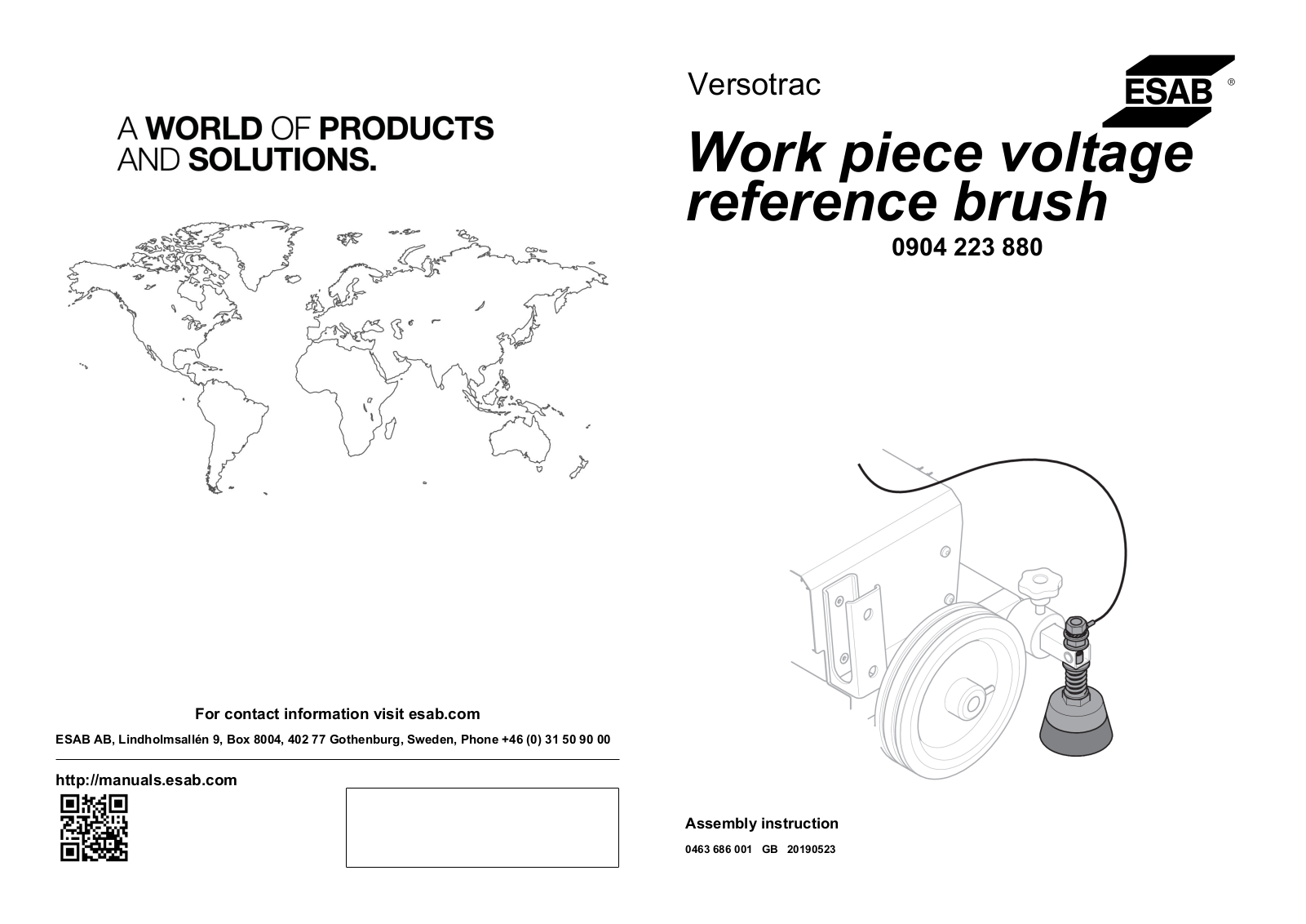 ESAB Work piece voltage reference brush Assembly instruction