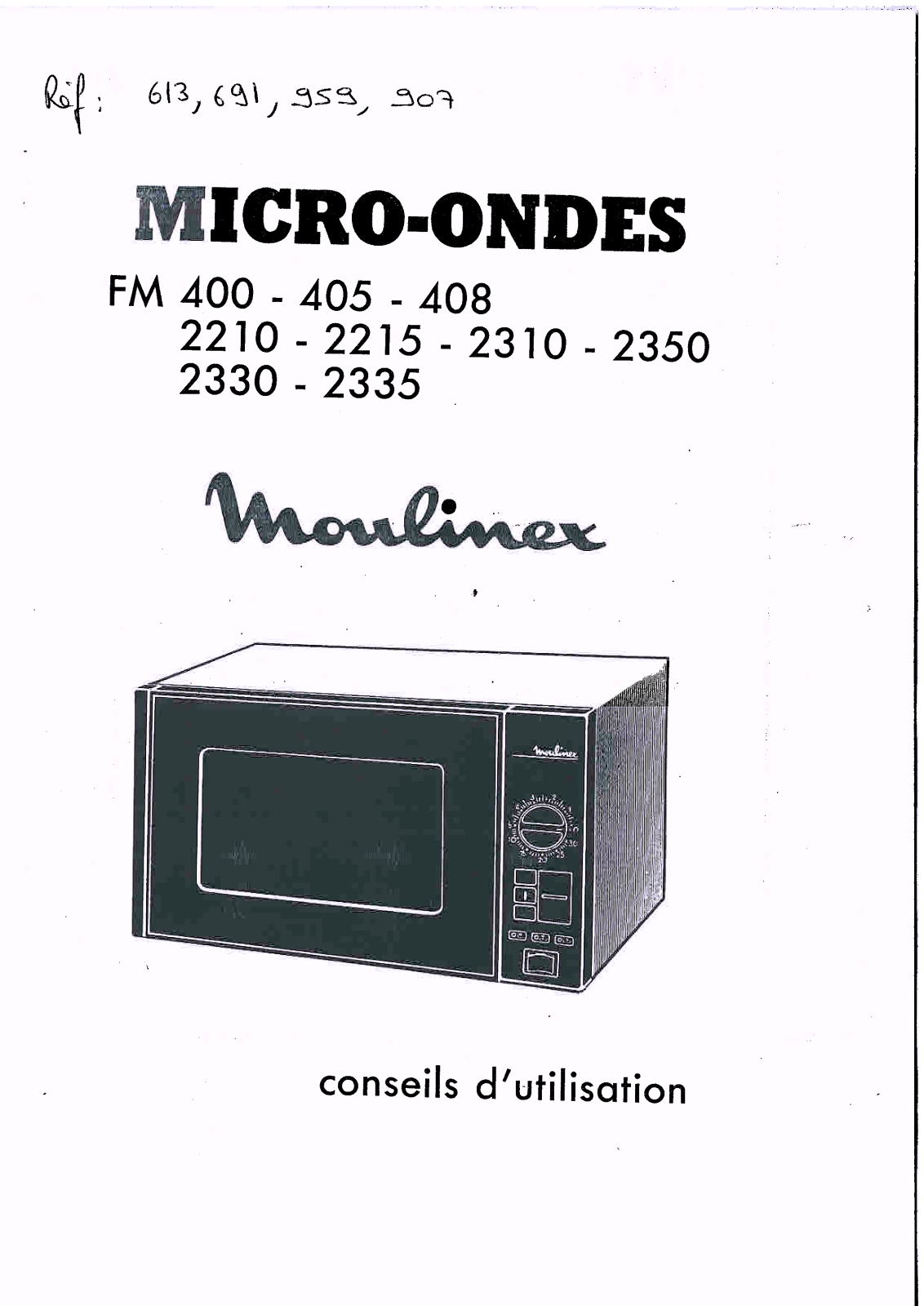 MOULINEX FM2210, FM2215, FM2310, FM2330, FM2335 User Manual