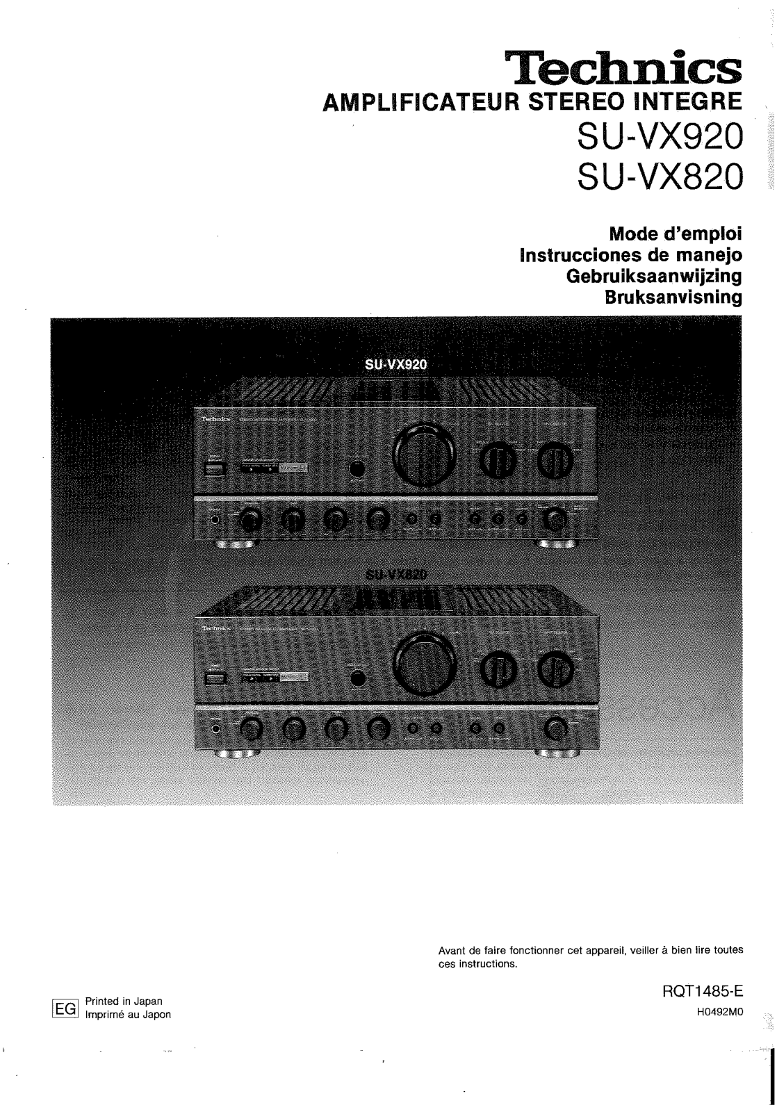 Technics SU-VX920, SU-VX820 User Manual