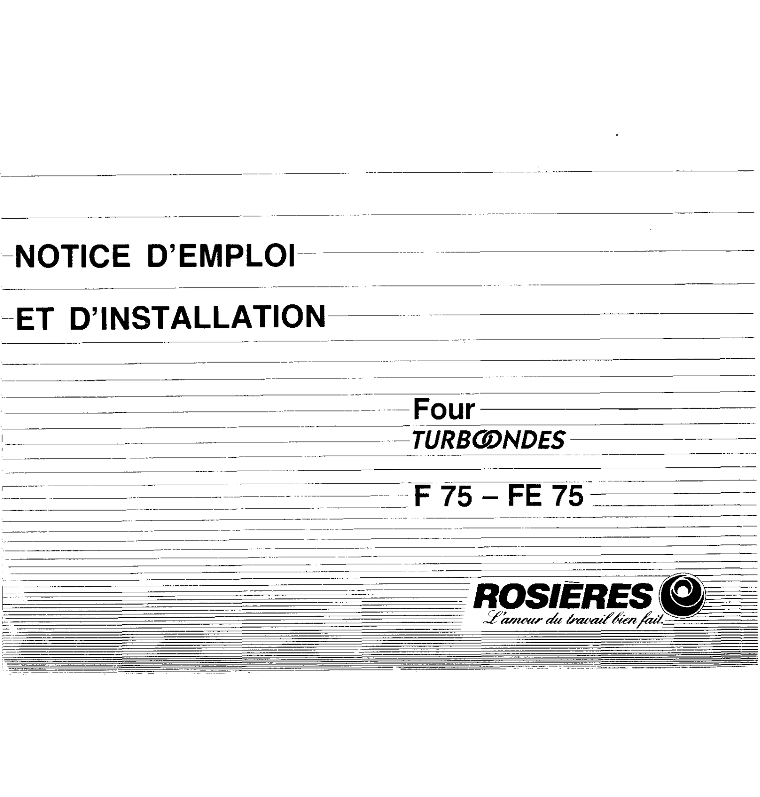 ROSIERES F 75, FE 75 User Manual