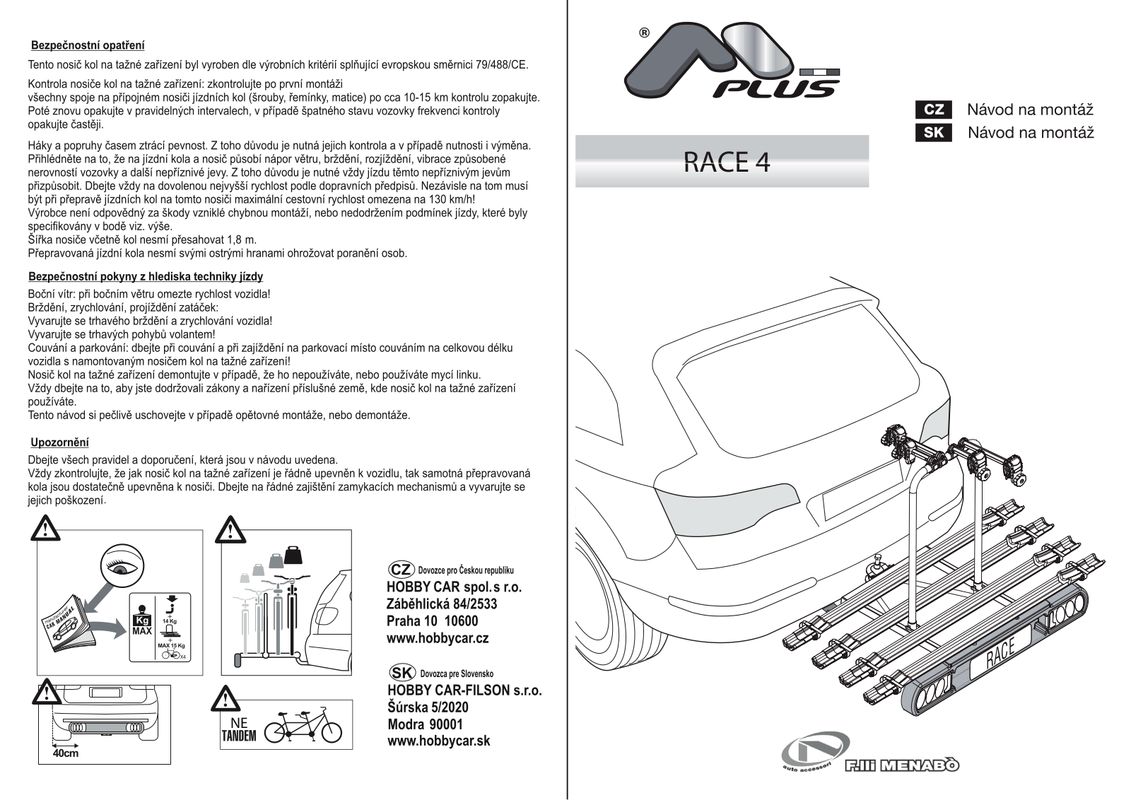 Menabo Race 4 User Manual