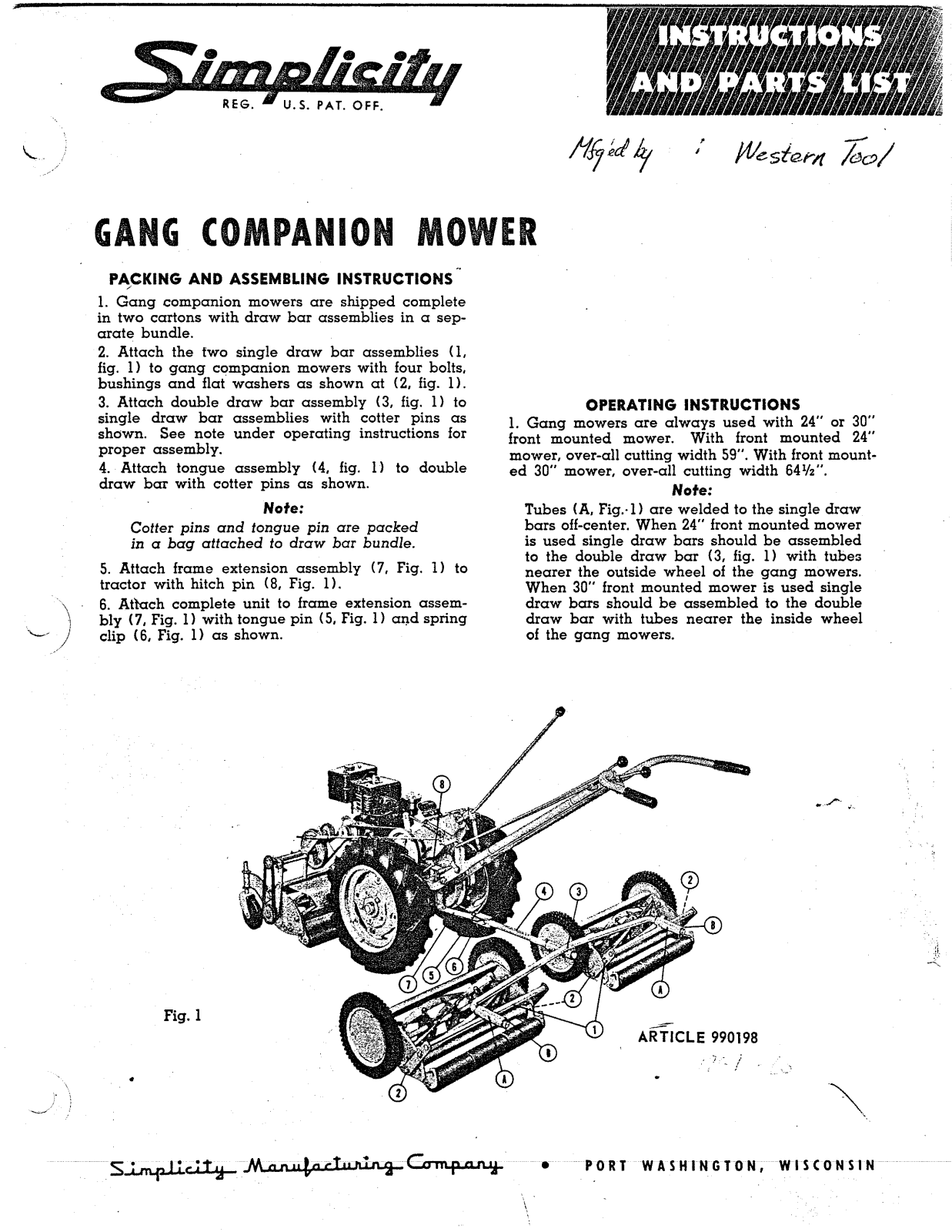 Simplicity 990198 User Manual