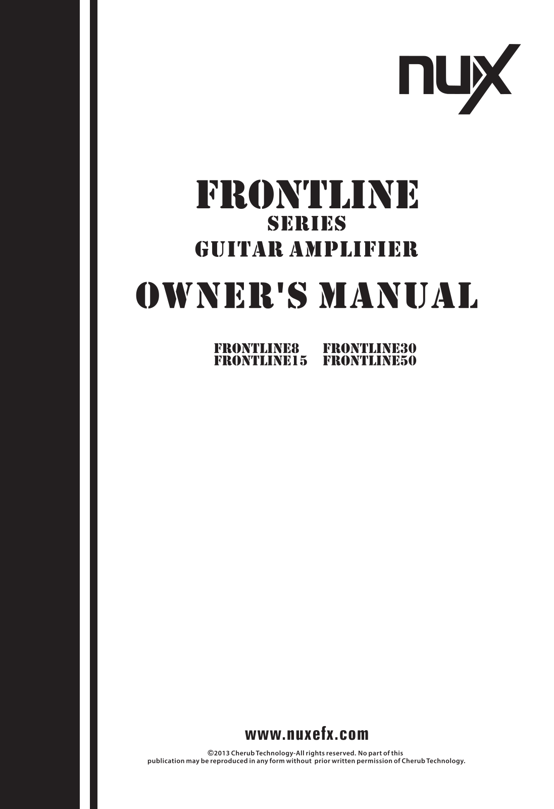 Nux FrontLine 8, FrontLine 15, FrontLine 30, FrontLine 50 Owner’s Manual