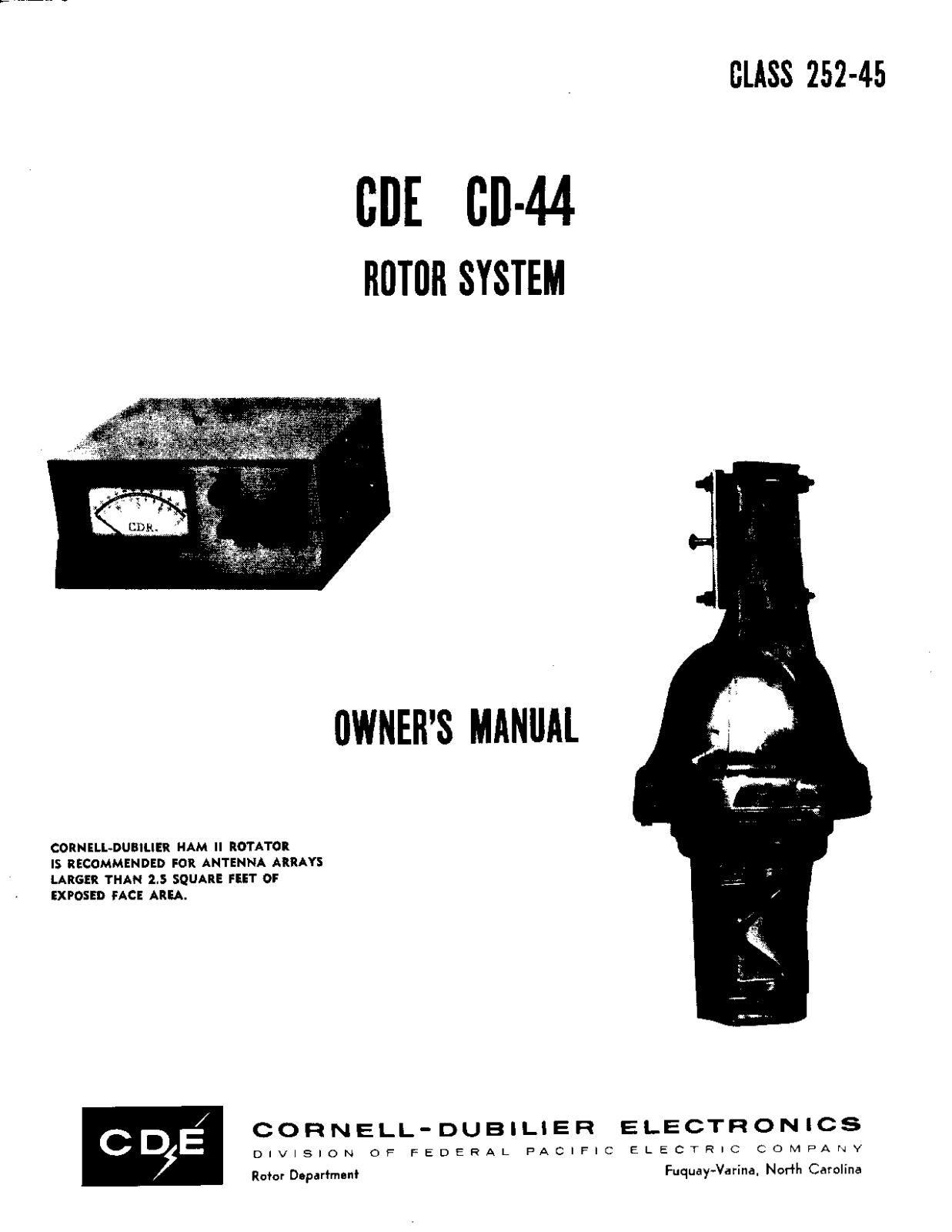 Cornell Dubilier CDE CD-44 User Manual