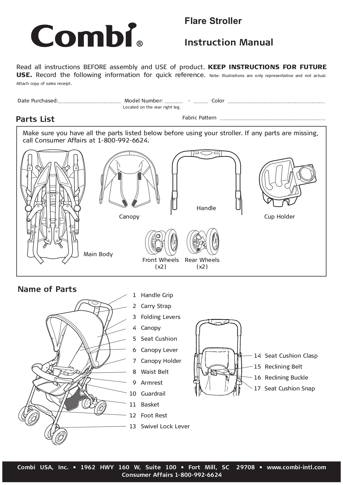 Combi Flare 2475 Owner's Manual