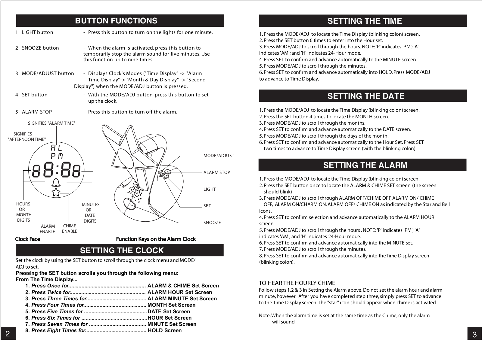 Mga Entertainment SUPERSTARALARMCLOCK User Manual