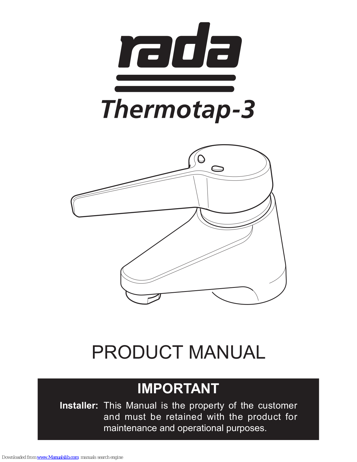 rada thermotap-3 Product Manual