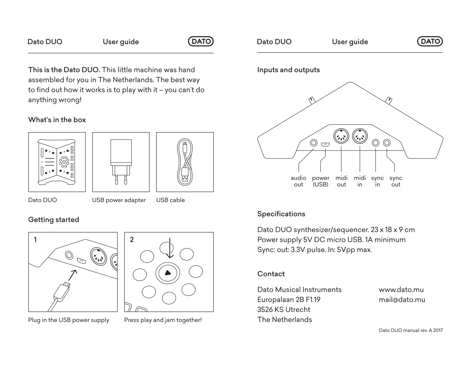 Dato DUO User Manual