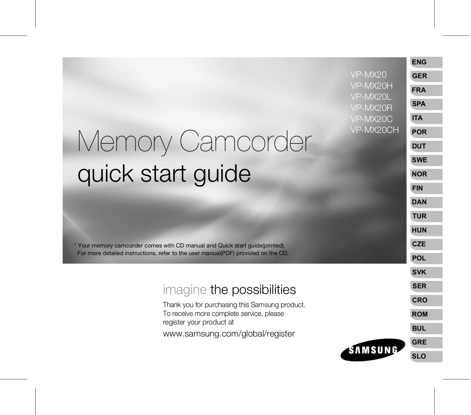 SAMSUNG VM-MX20R, VP-MX20C, VP-MX20CH User Manual