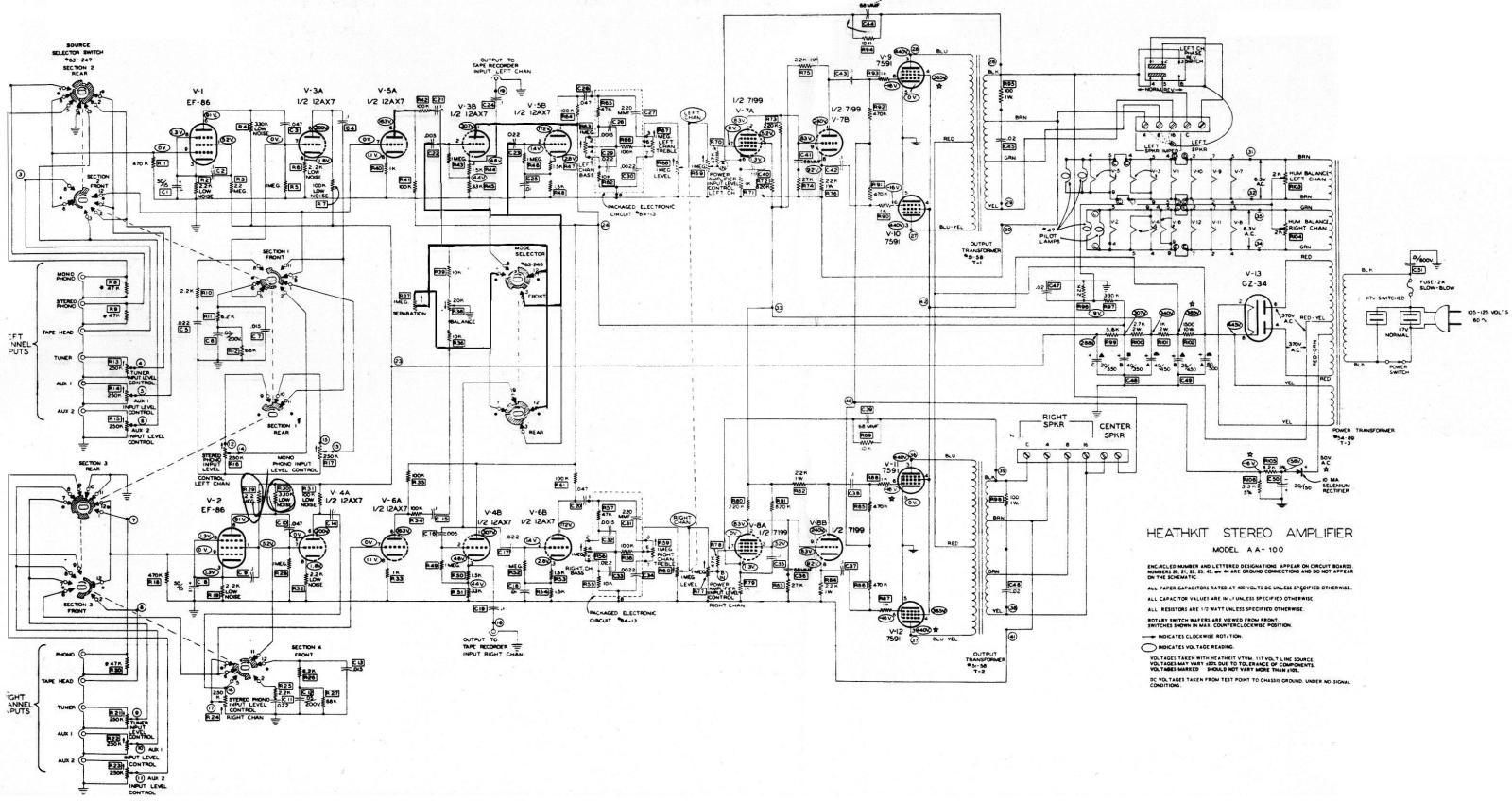 Heath Company AA-100 Schematic