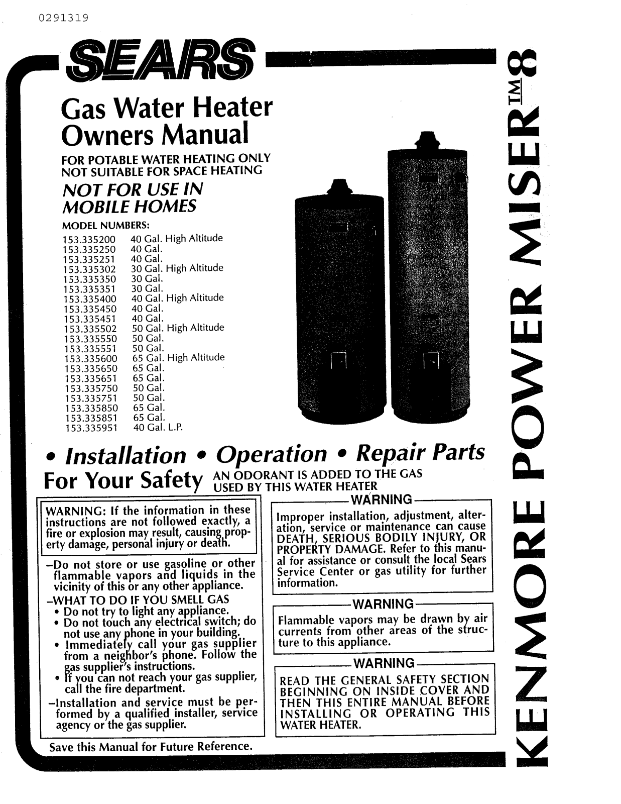 Sears 153.3354, 153.335502, 153.335551, 153.33565, 153.335351 User Manual - ManualMachine.com