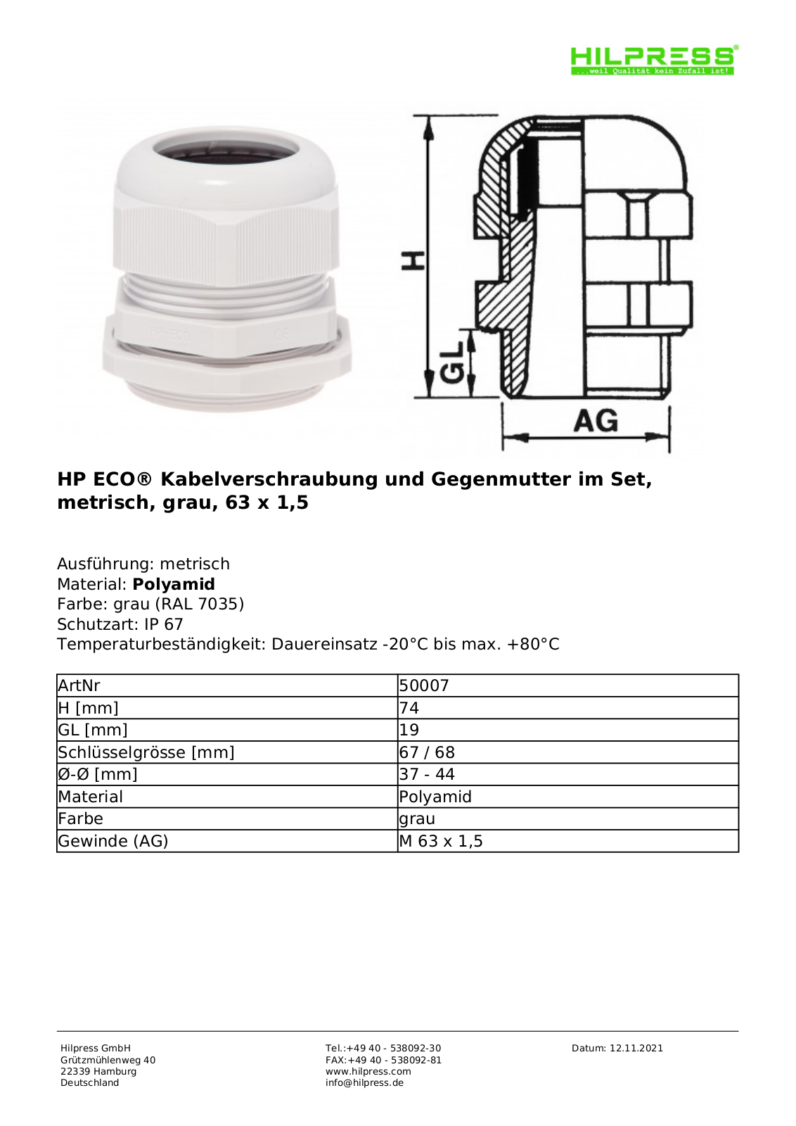 HILPRESS H-P ECO 50007 Datasheet - ManualMachine.com