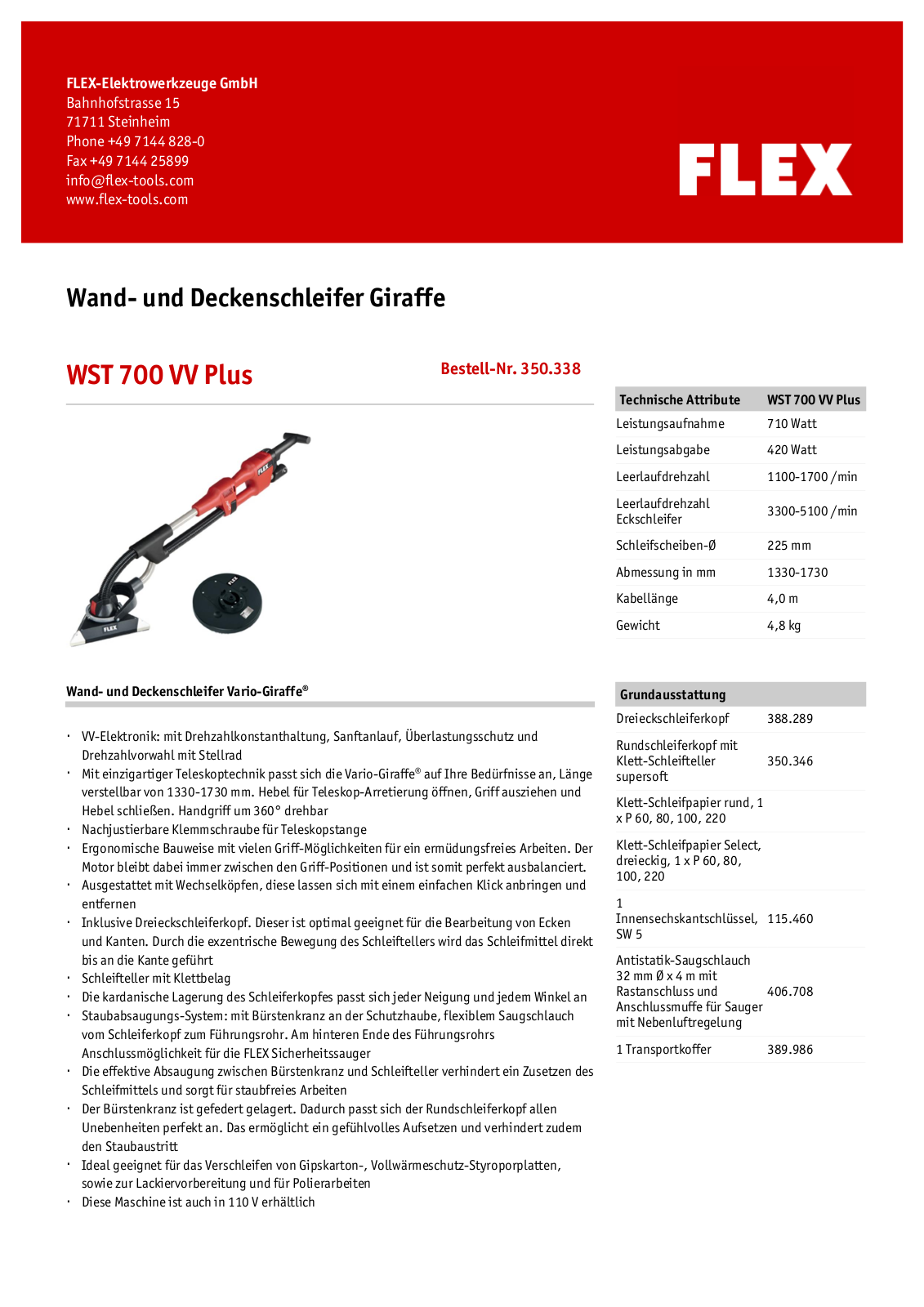 Flex WST 700 VV Plus User Manual