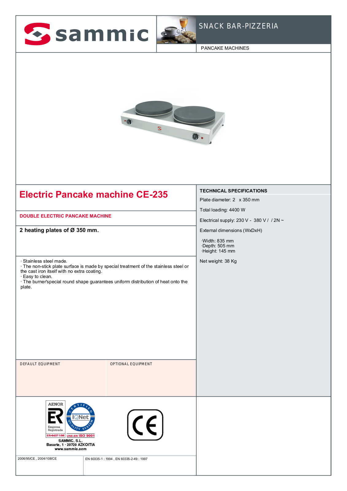 Sammic CE-235 User Manual