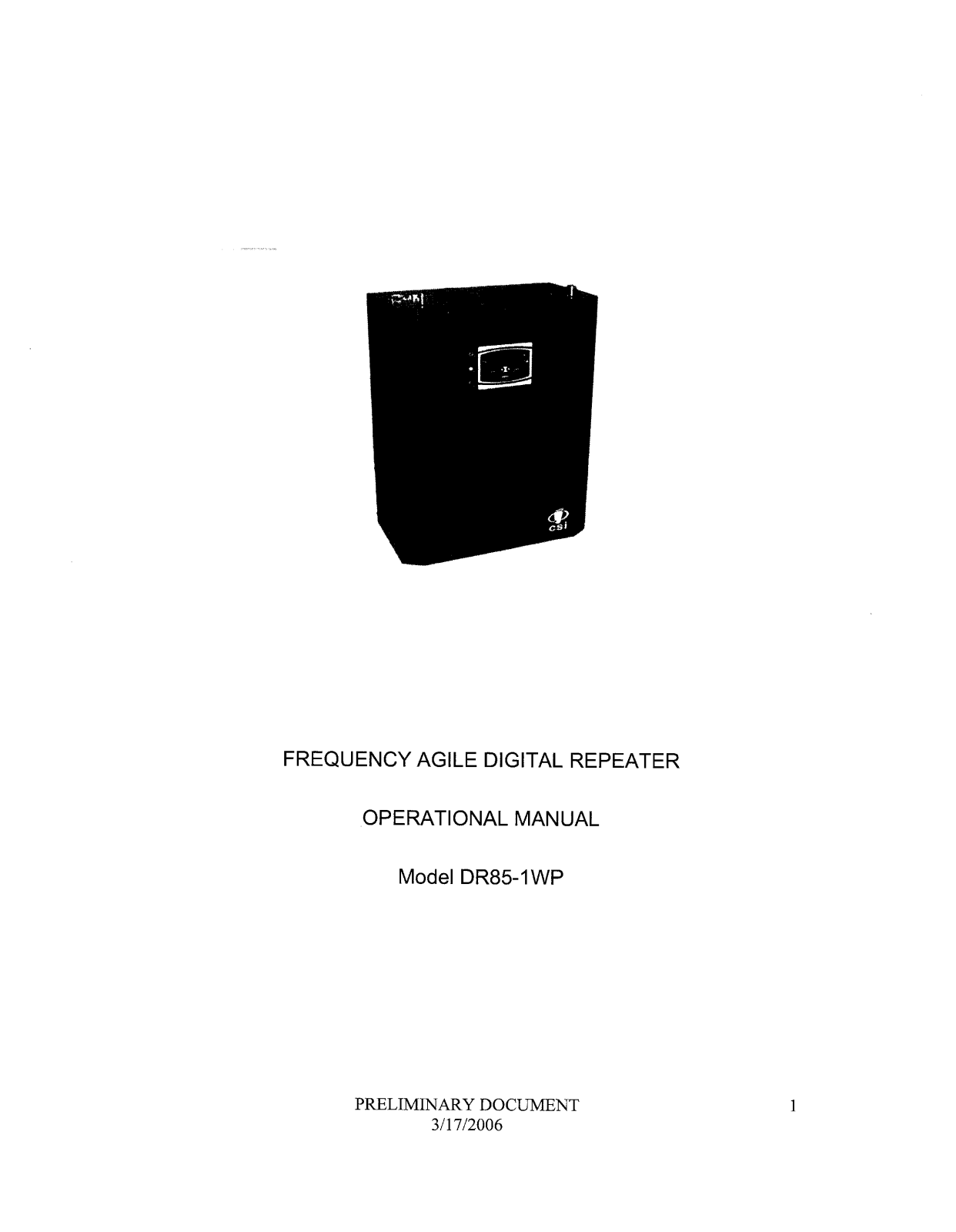 Westell CSI DSP85 1W P User Manual