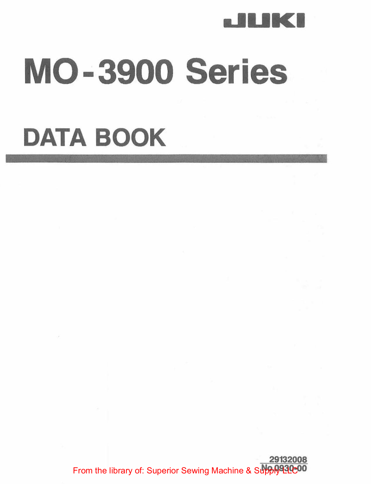 Juki MO-3900 Manual