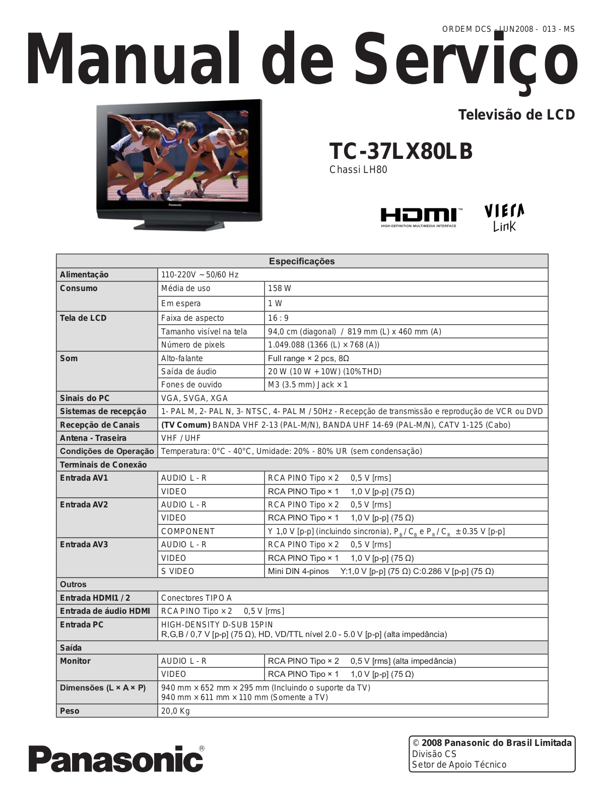 Panasonic TC-37LX80LB Schematic