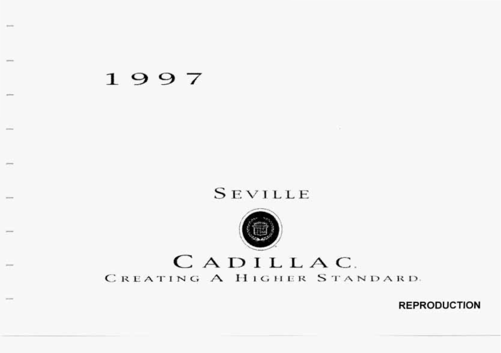 Cadillac Seville 1997 Owner's Manual