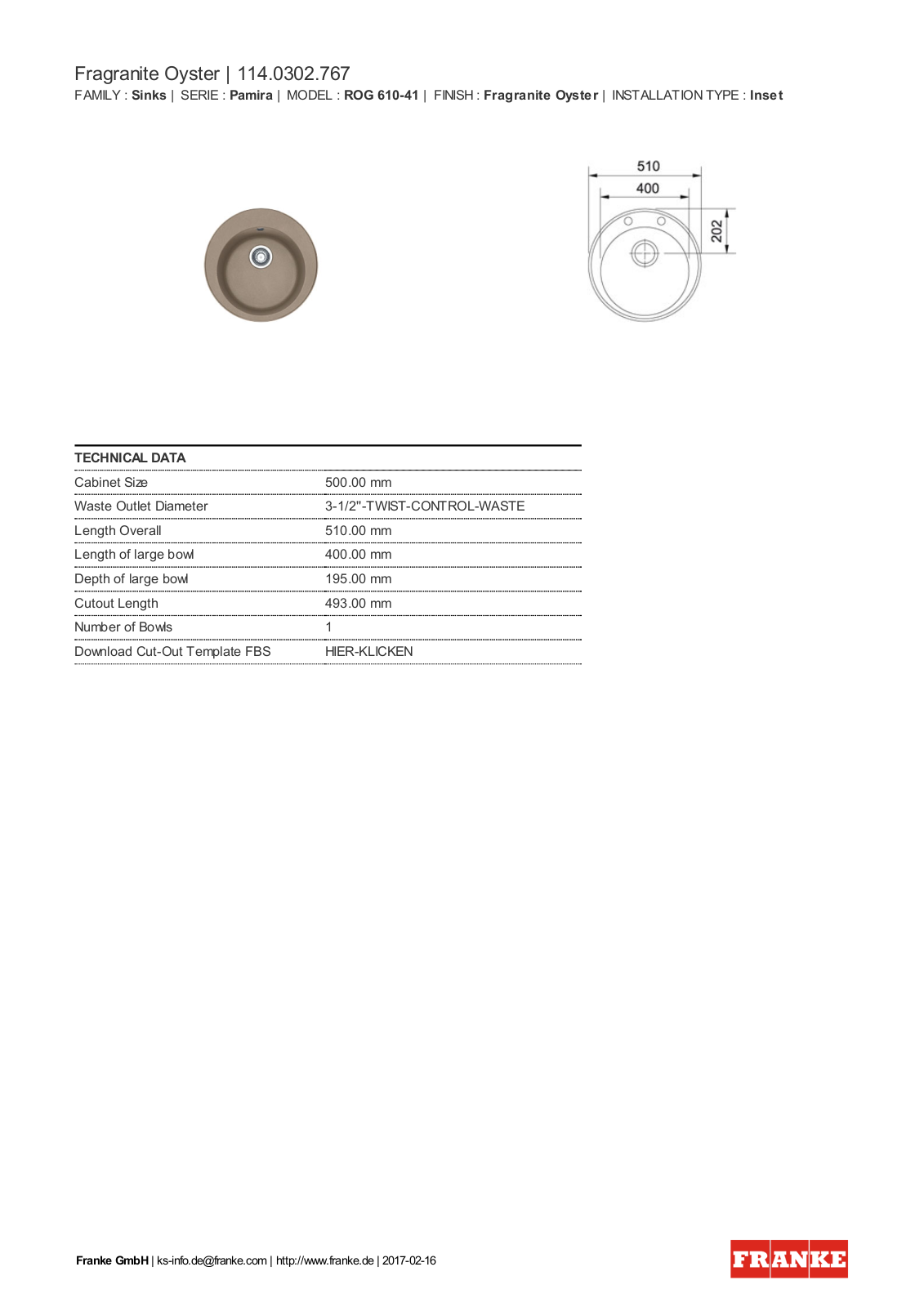 Franke 114.0302.767 Service Manual