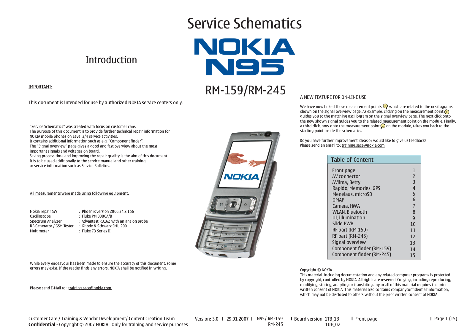 Nokia N95 RM-159, N96 RM-245 Schematic