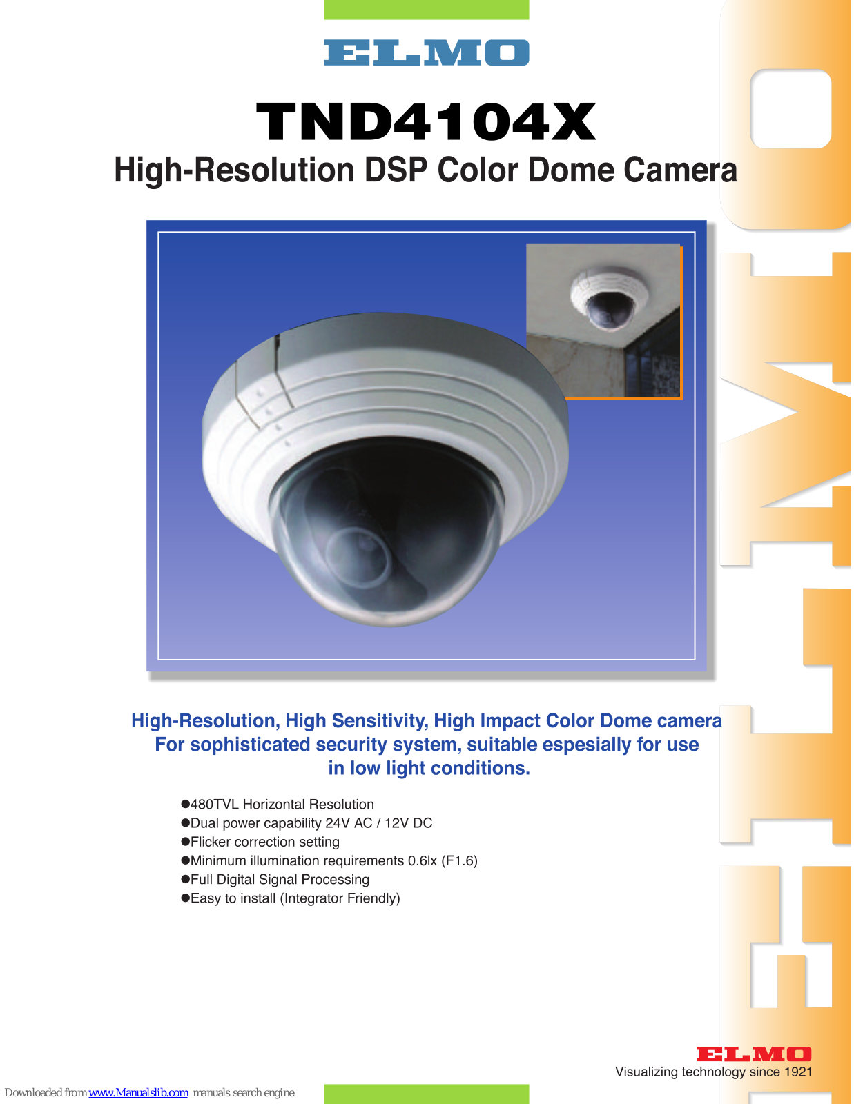 Elmo Dome Camera TND4104X Brochure & Specs