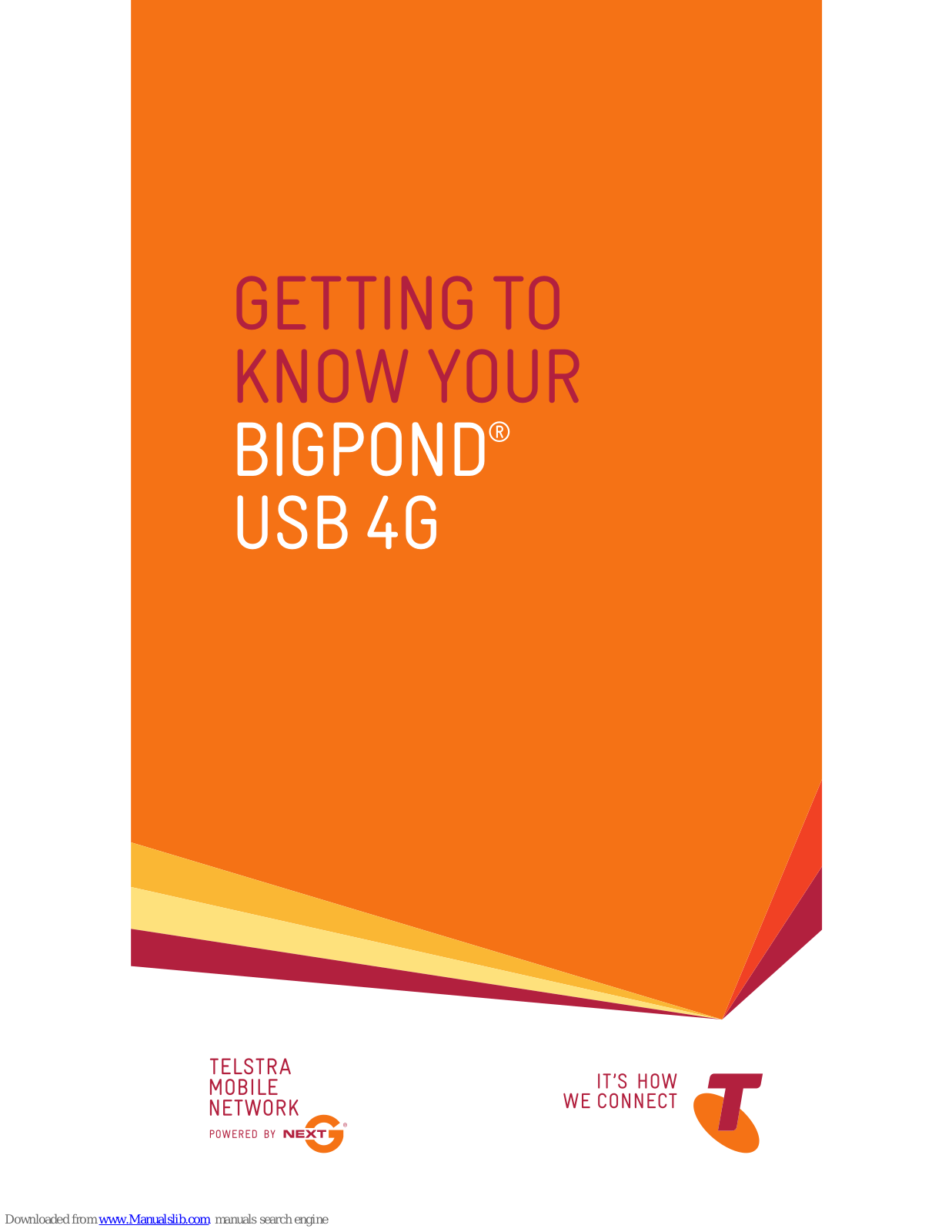 Telstra BIGPOND USB 4G Getting To Know Manual