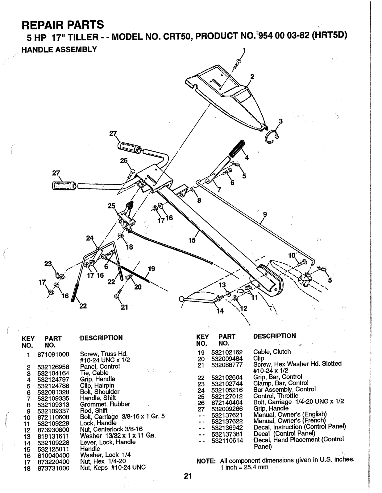 AYP CRT50 Parts List