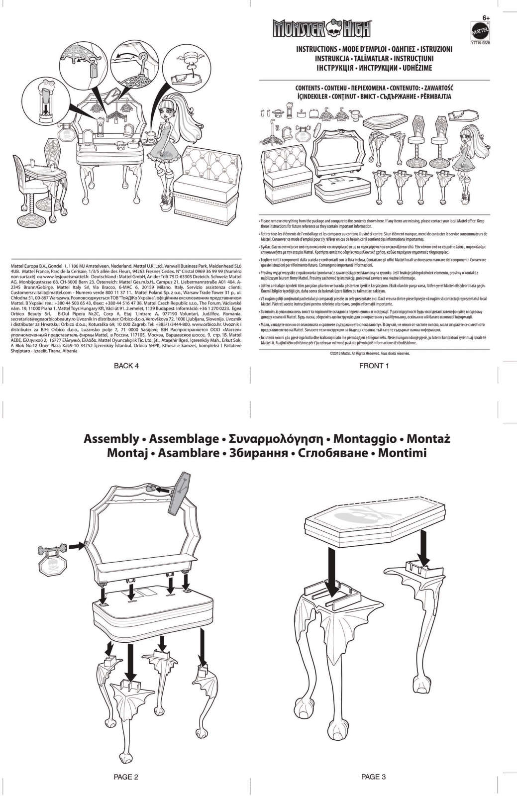 Fisher-Price Y7719 Instruction Sheet