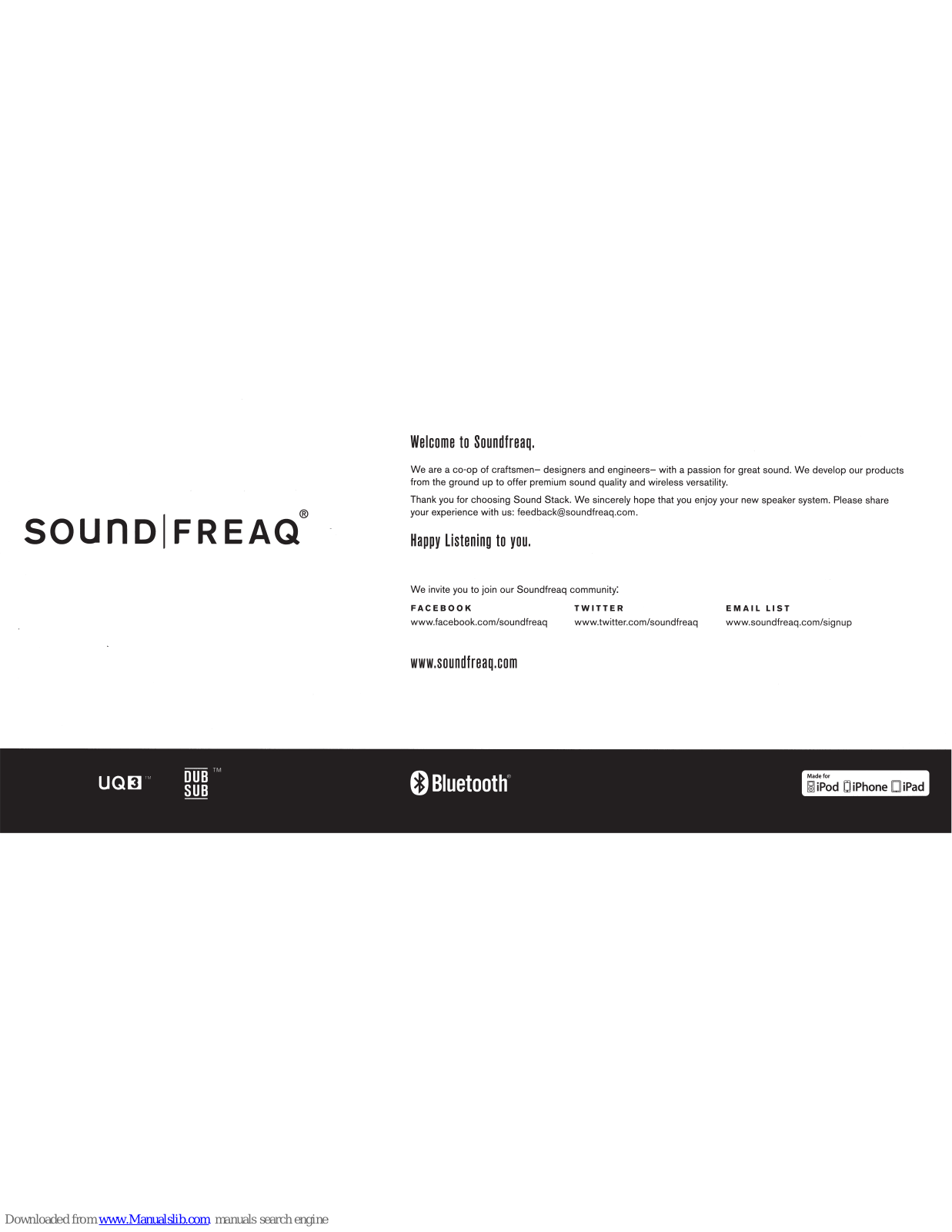 Sound Freaq Sound Stack Quick Start Manual - ManualMachine.com