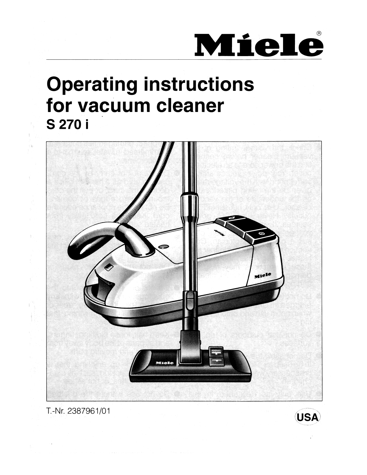 Miele S270I User Manual