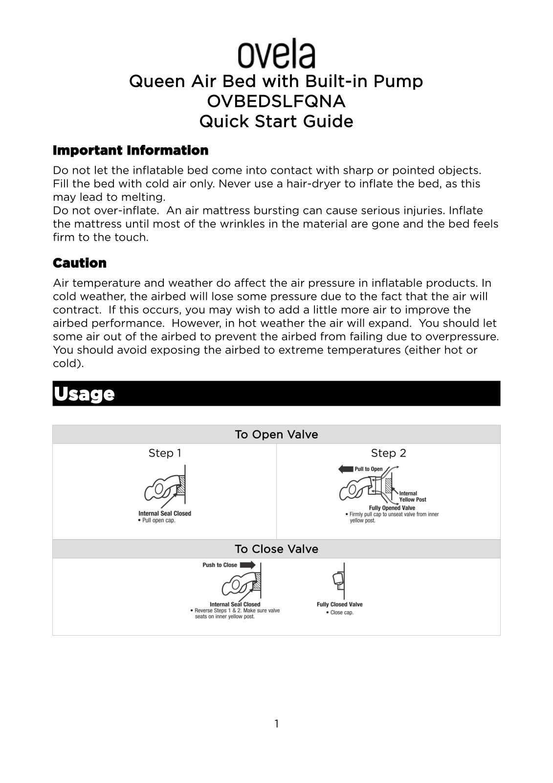 Ovela OVBEDSLFQNA User guide - ManualMachine.com