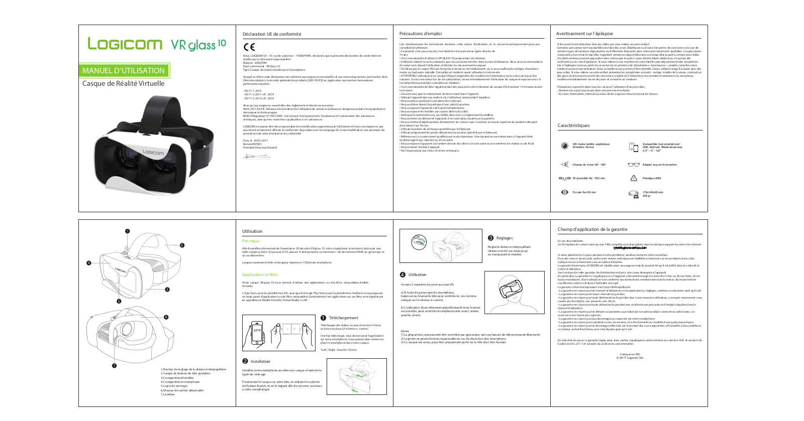 LOGICOM VR Glass 10 Instruction Manual