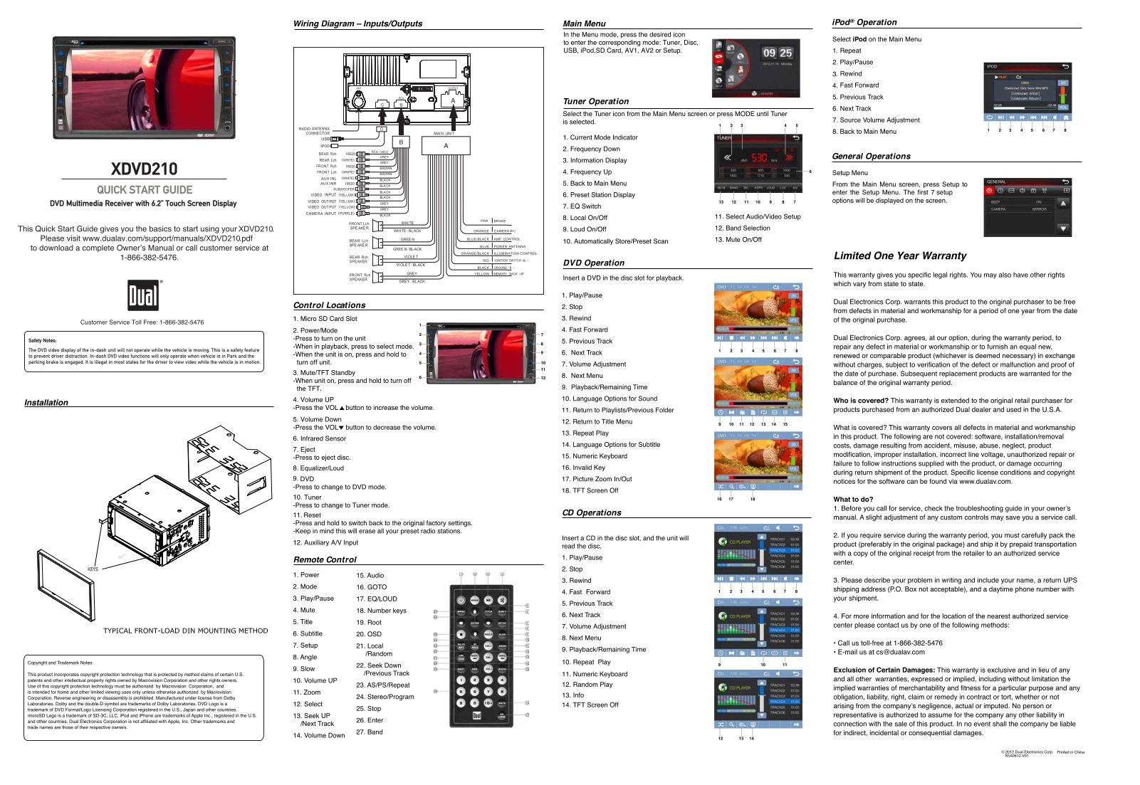 Dual XDYD210 User Manual