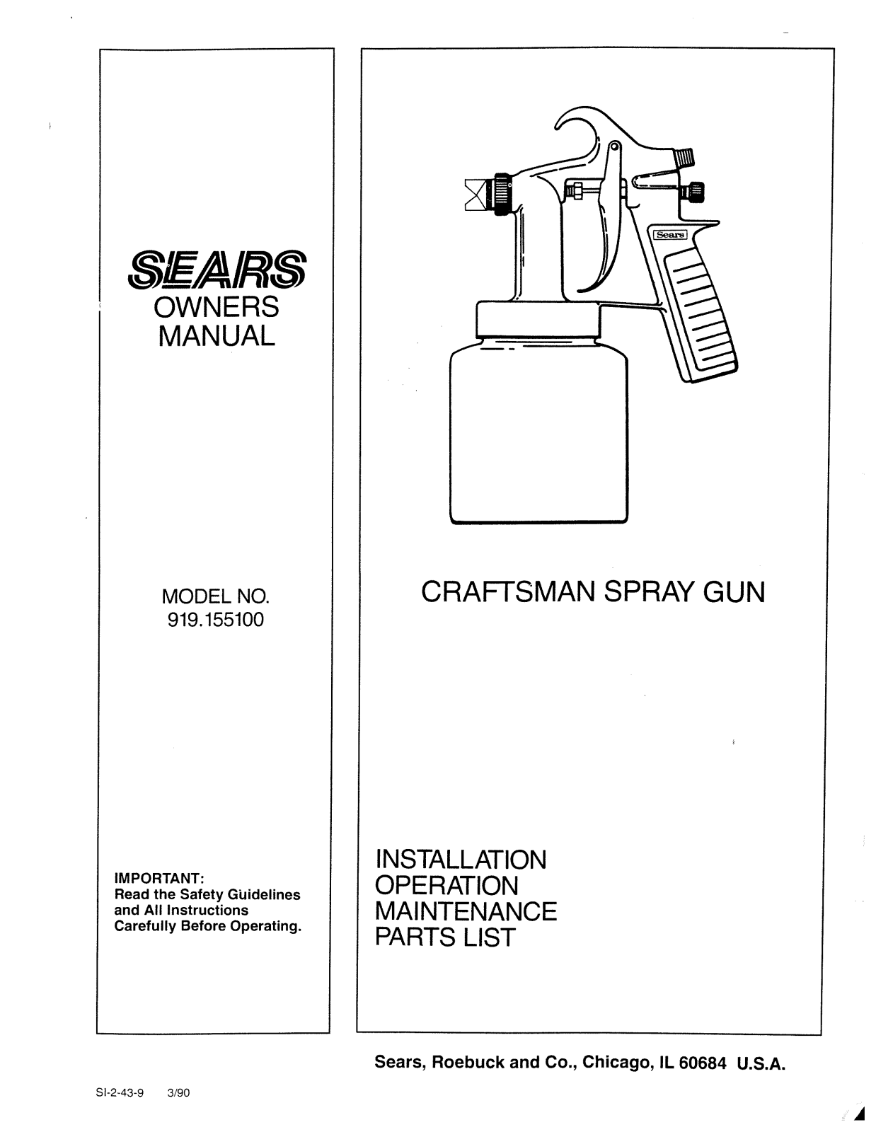 Sears 919.1551 User Manual