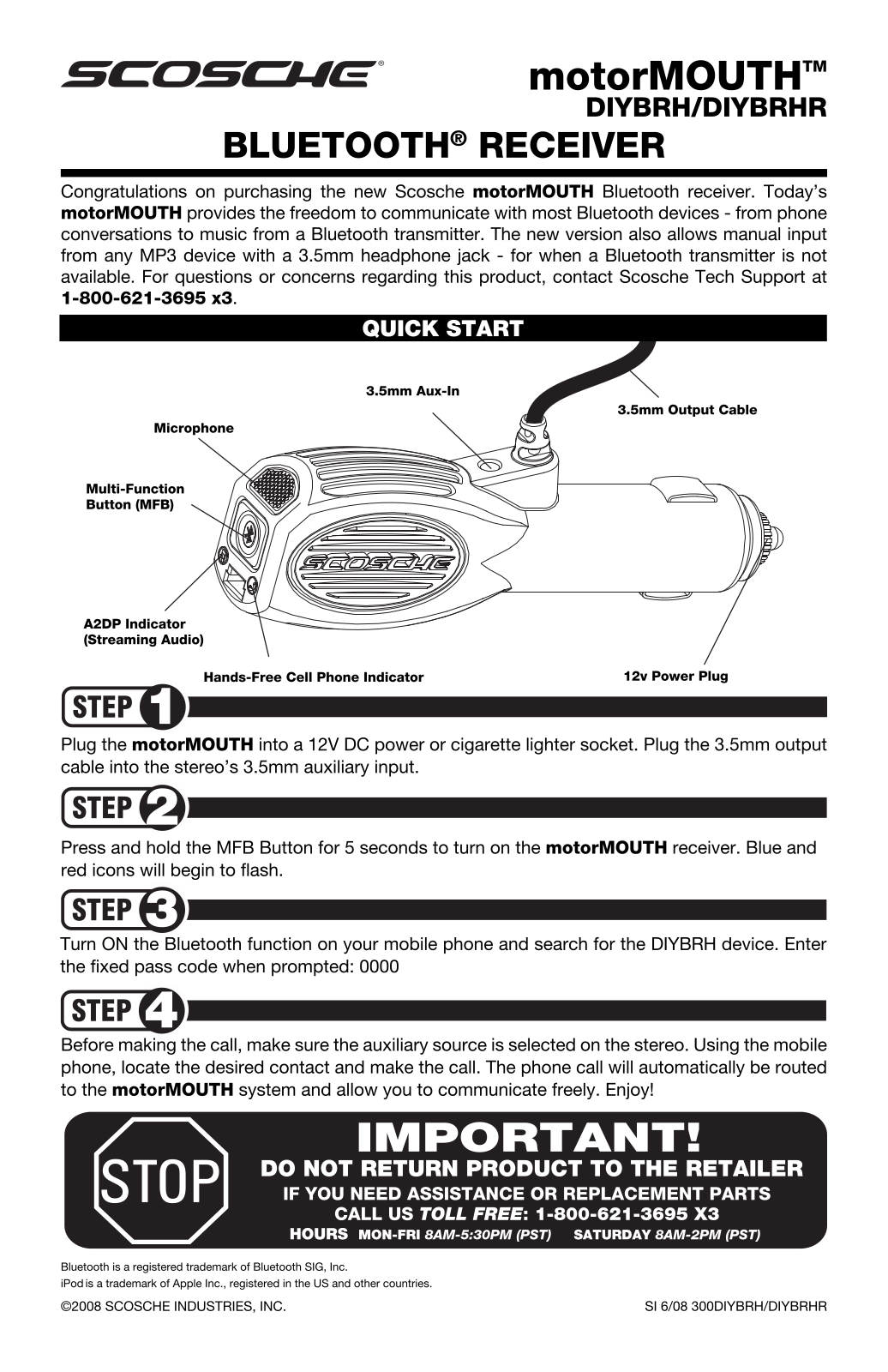 Scosche BTREC02 User Manual