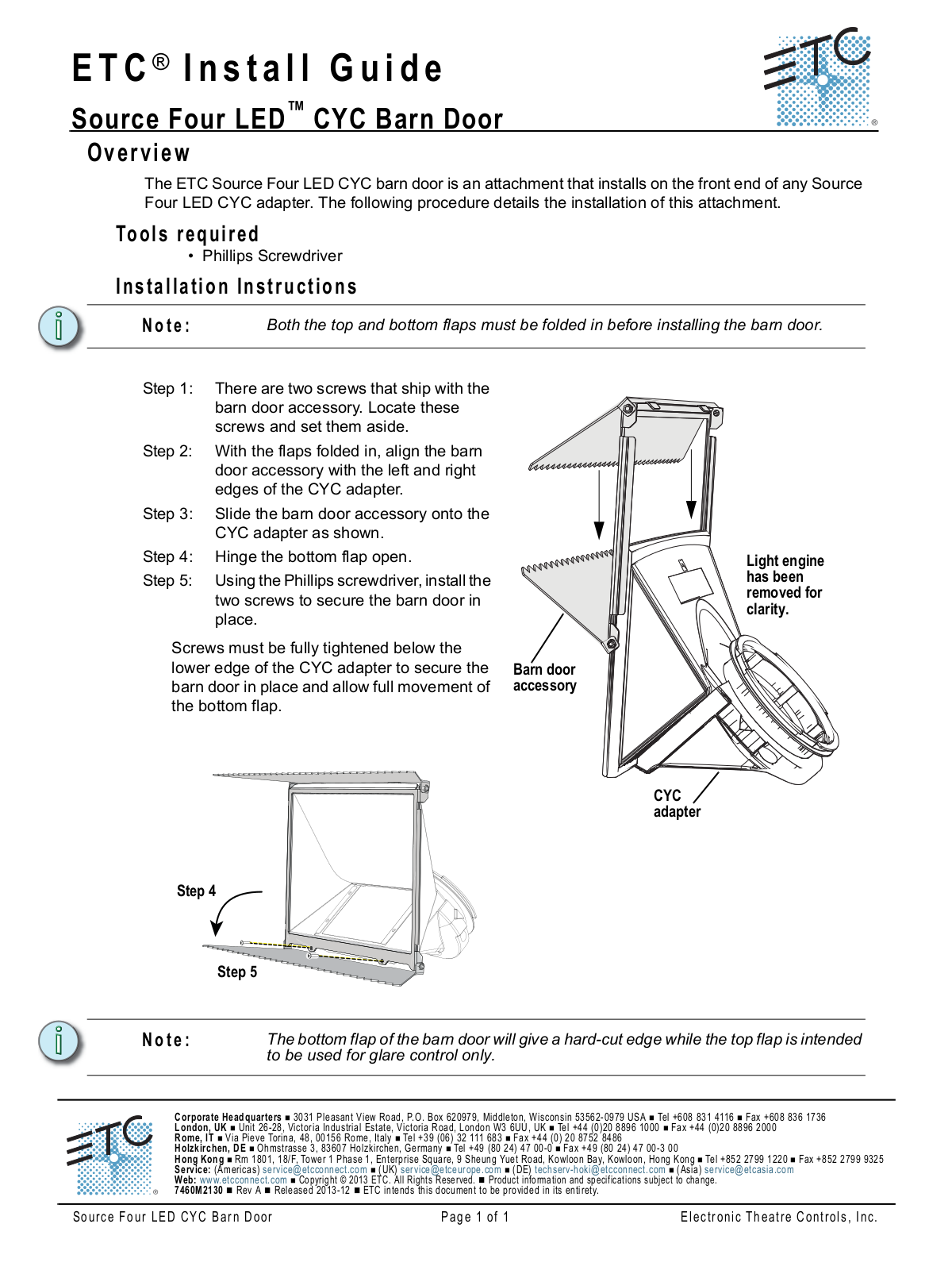 ETC Source Four LED CYC Barndoor User Manual