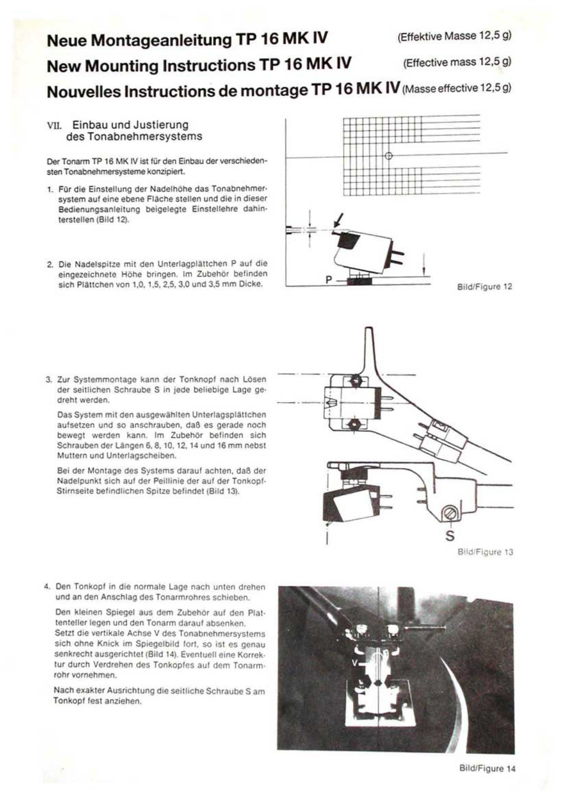 Thorens TP-16 Mk4 Owners manual