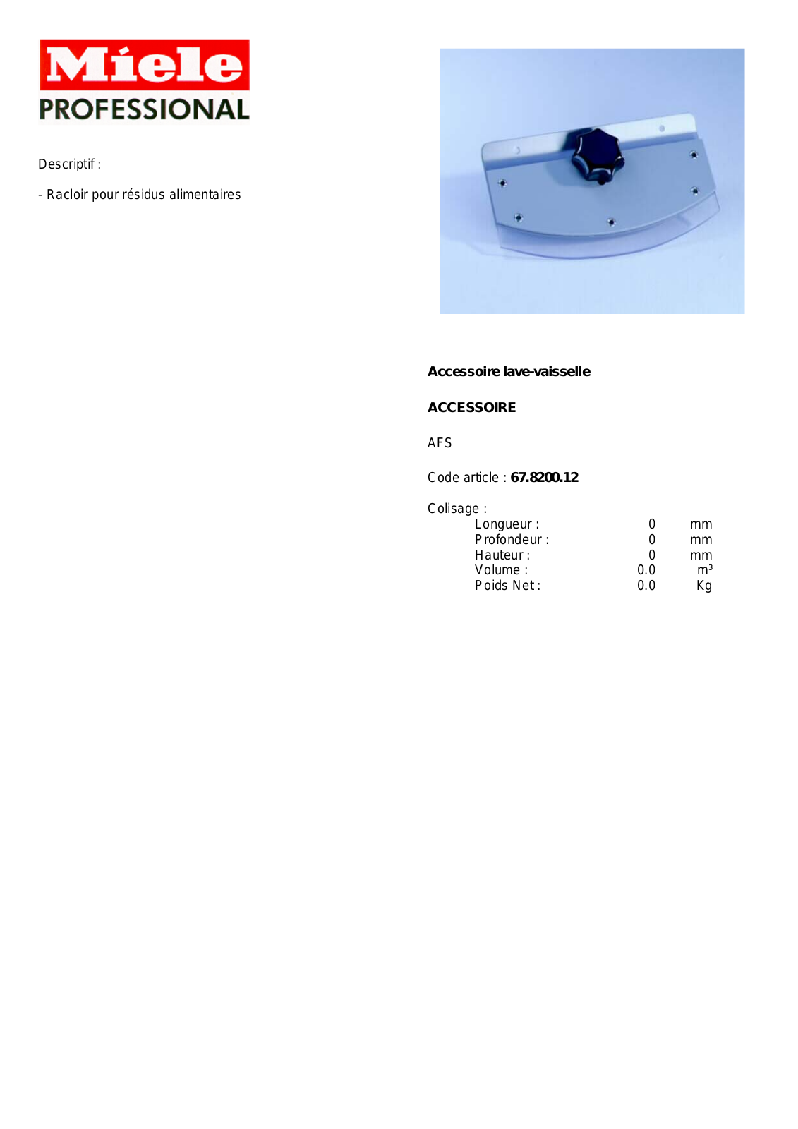 MIELE AFS DESCRIPTIF User Manual