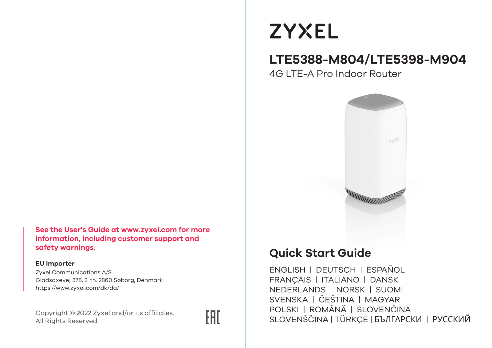 Zyxel LTE5388-M804, LTE5398-M904 Quick Start Guide
