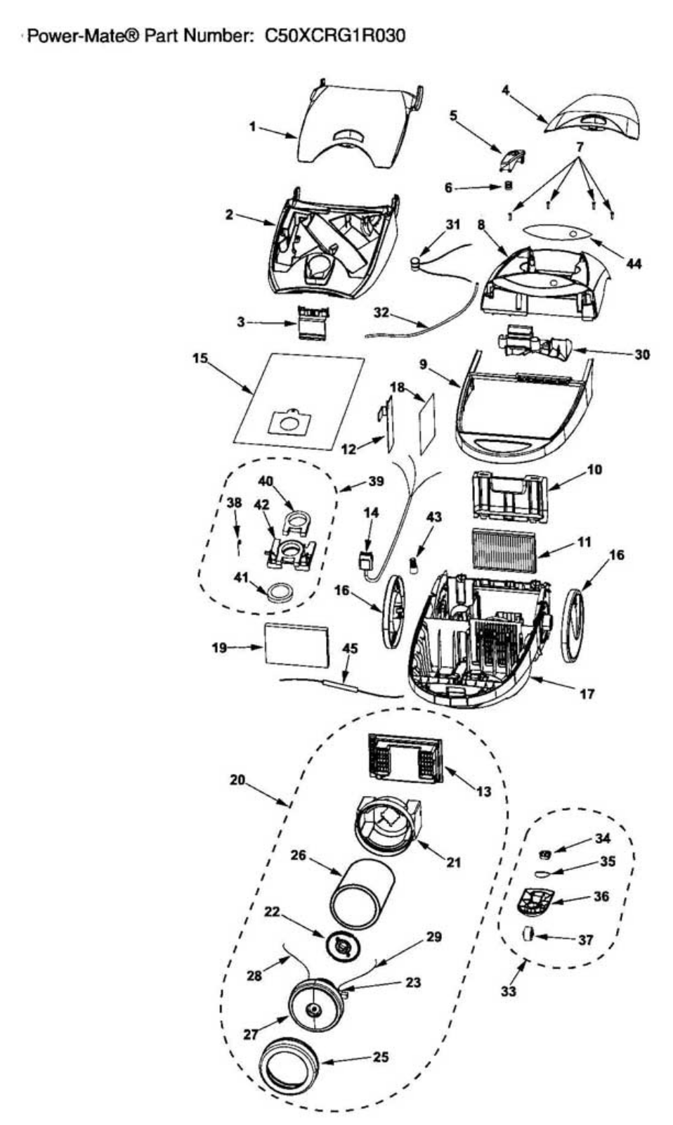 Kenmore 116.25513506 Parts List