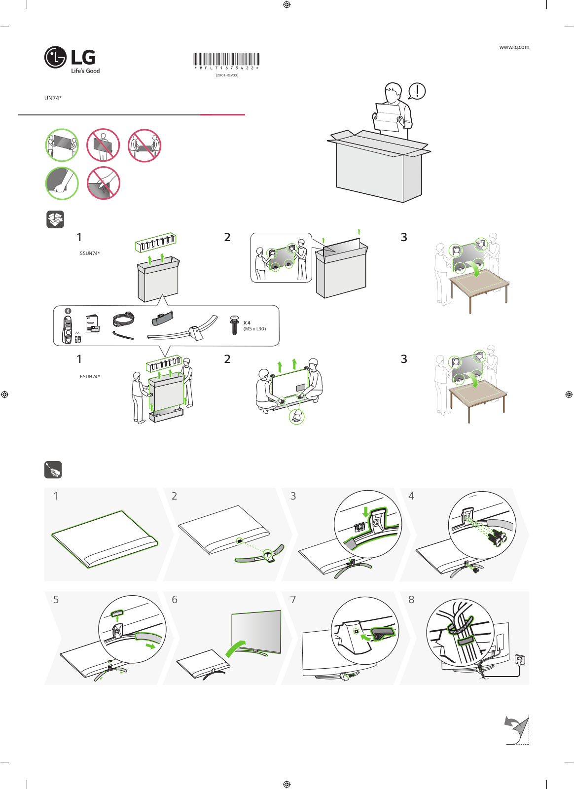 LG 55UN7400PPA Quick Setup Guide