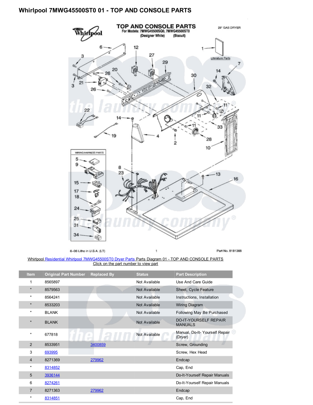 Whirlpool 7MWG45500ST0 Parts Diagram