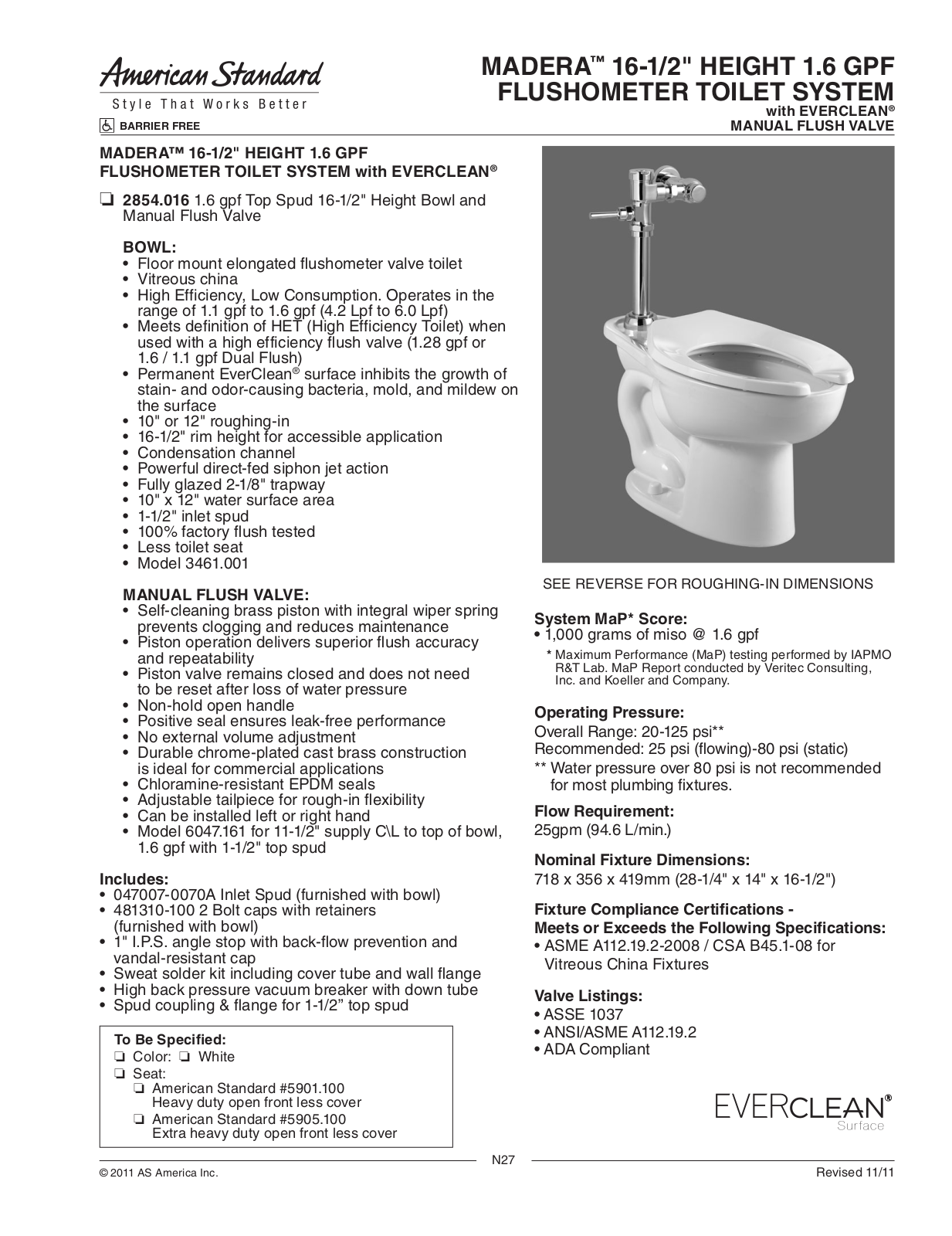 American Standard ASD8663 Specifications - ManualMachine.com