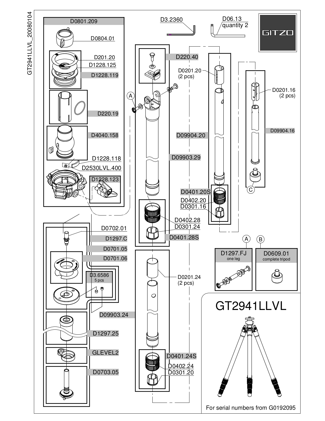 Gitzo GT2941LLVL User Manual